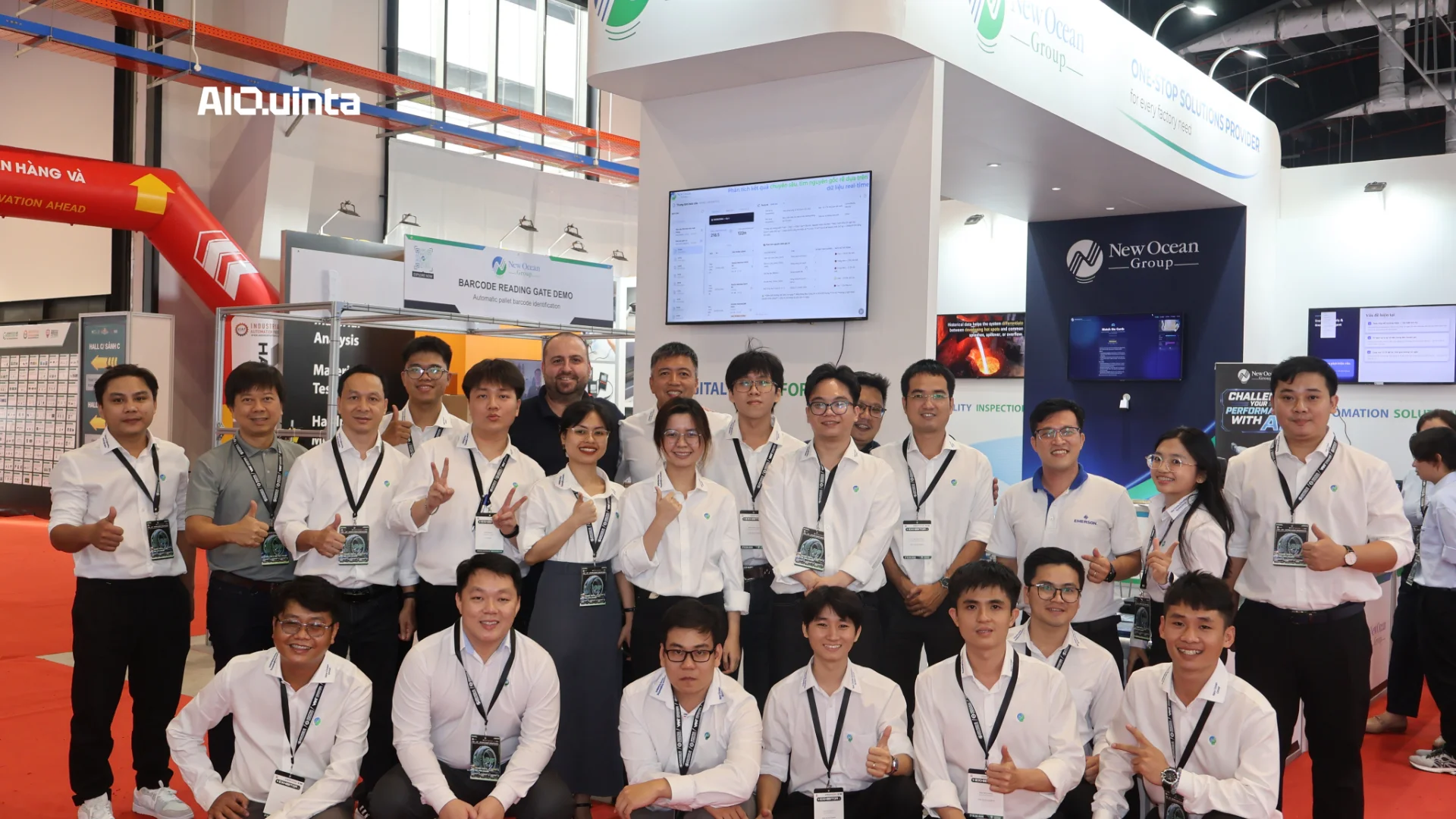 AIQuinta and New Ocean Group team at VIMF Binh Duong 2026 exhibition booth